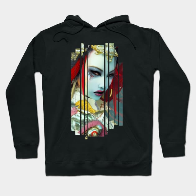 Japanese Geisha Girl Kabuki Demon by Raven Glow Hoodie by Ravenglow